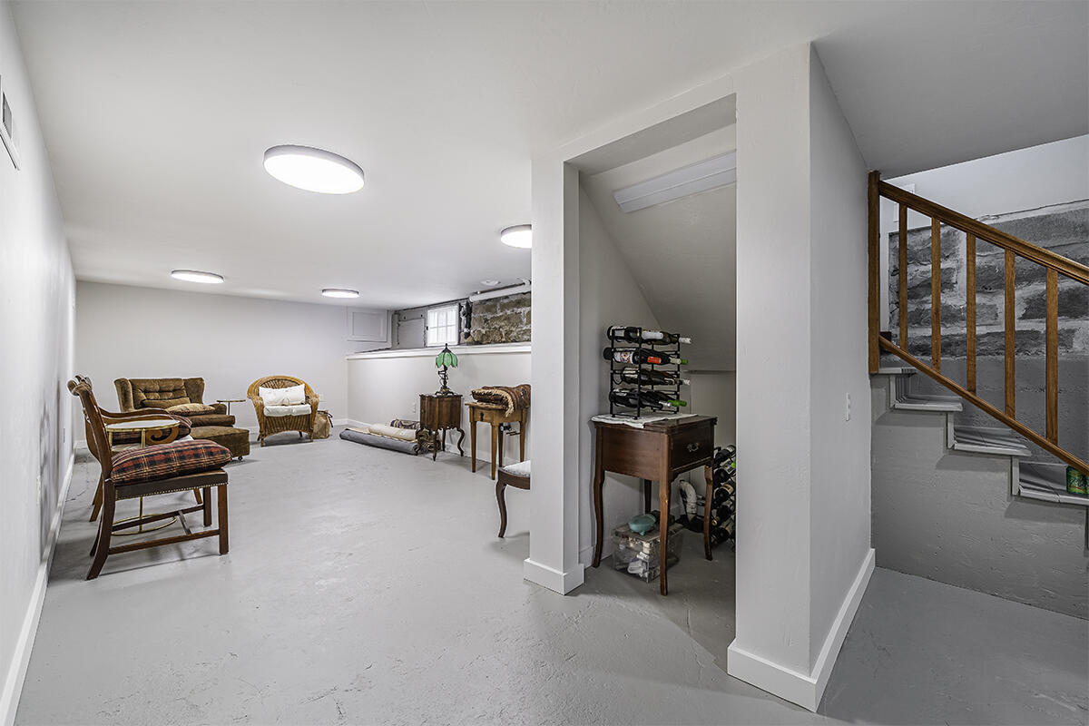 Full bathroom on the first level in the main house.