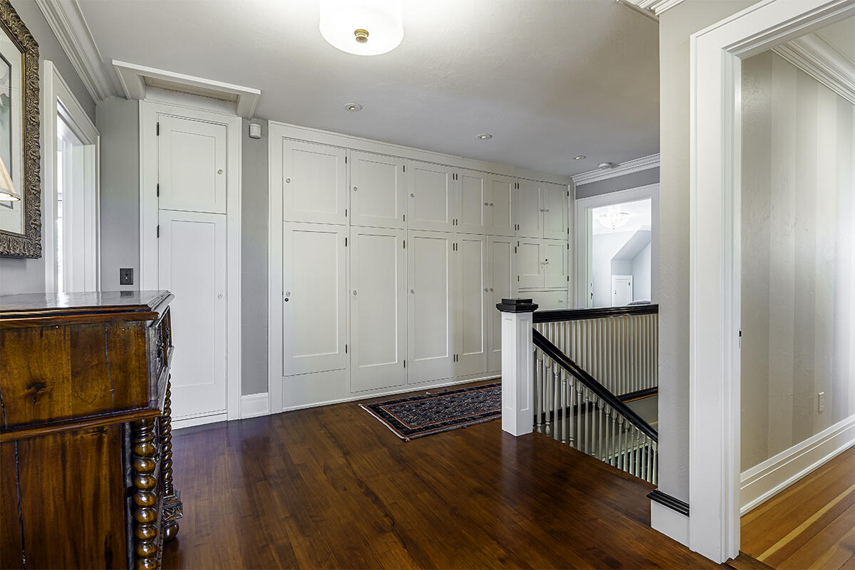 First level staircase leads to the basement & north side exterior.